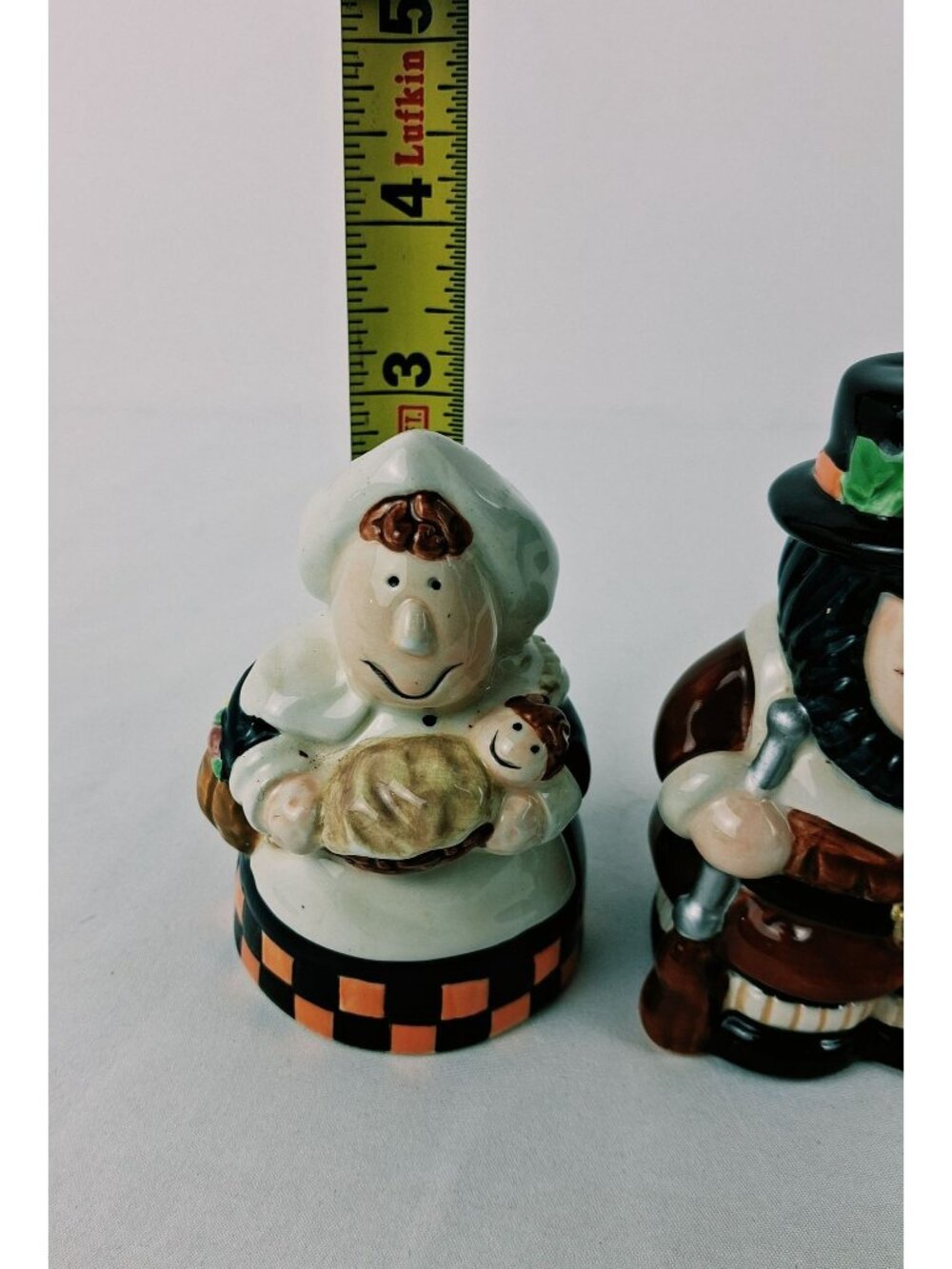 VTG Thanksgiving Pilgrim Couple Ceramic Salt & Pepper Shaker Set Thanksgiving - Picture 7 of 14